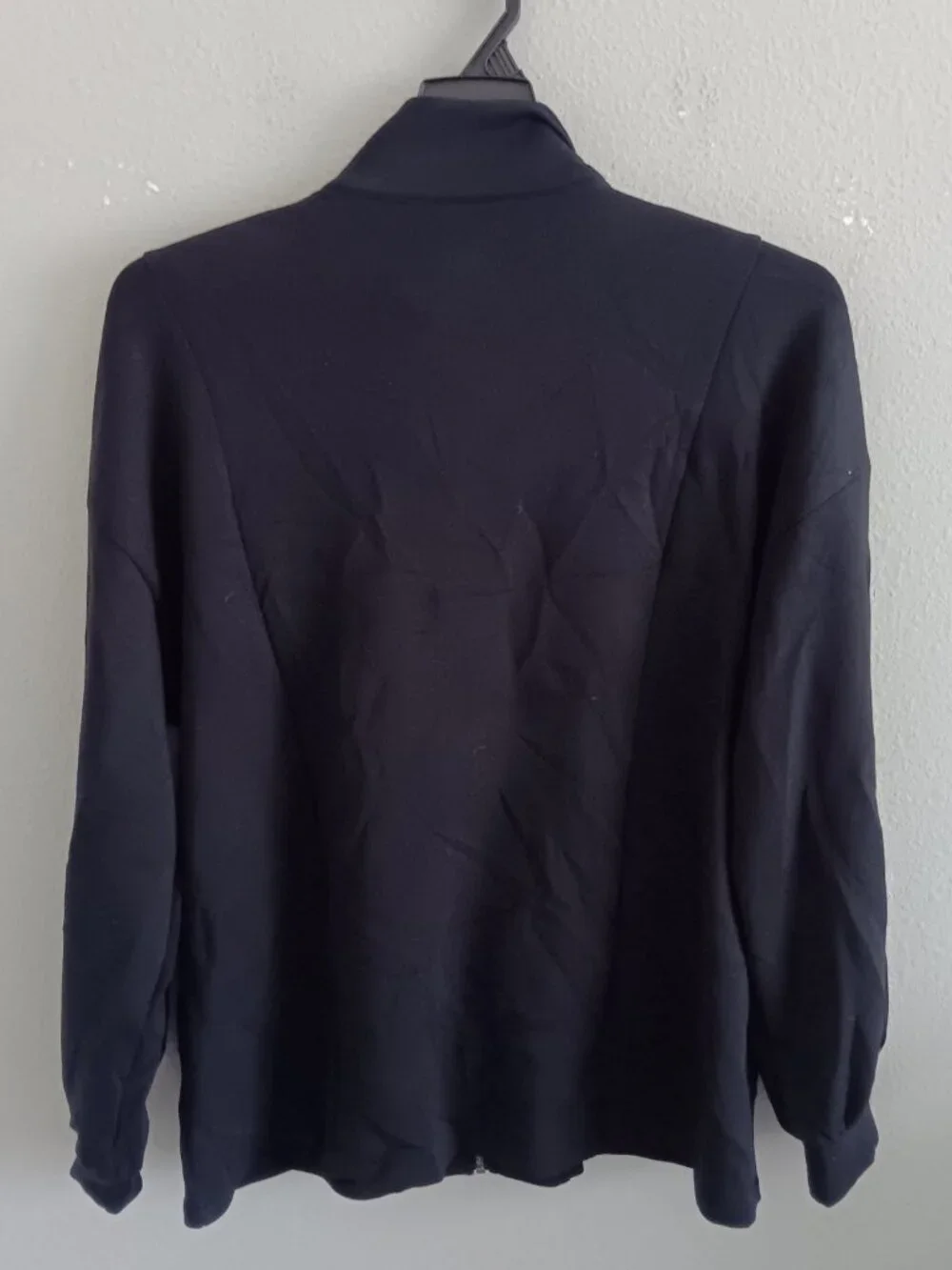 Belle by Kim Gravel ScubaLuxe Blouson Sleeve Zip-Up Jacket, Blk Sz  a698209